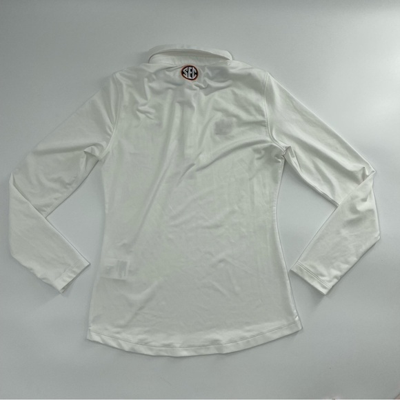 Womens Size XSmall Under Armour Long Sleeve Golf Polo White Auburn Tigers SEC - Picture 8 of 9